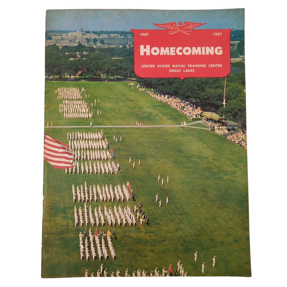 1957 US Naval Training Center Great Lakes Homecoming Program Booklet Navy NTC